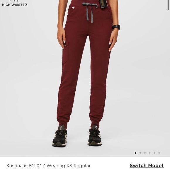 FIGS BURGANDY CATARINA TOP + ZAMORA JOGGERS + ZAMORA HIGH WAISTED JOGGERS SIZE M - Picture 3 of 5